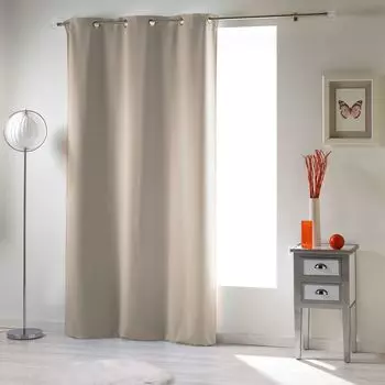 Штора с люверсами, 140 х 240 см, оккультная, плотная штора, однотонная, серая - Douceur d'intrieur Douceur d'interieur, бежевый