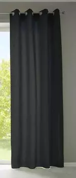 Штора с люверсами Gardinenbox Microsatin blickdicht sen, 140x245x1 см, черный