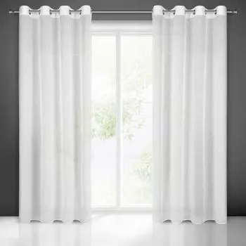 Штора с петлей Howard 140x245, занавеска для гостиной, полупрозрачный кирпичный Eurofirany, белый