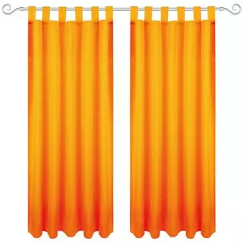 Штора с петлями 140х145 см (ширина х длина) светло-серого цвета, непрозрачная штора, петлевая штора во многих вариантах. Bestgoodies, оранжевый