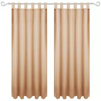 Штора с петлями 140х145 см (ширина х длина) розового цвета, непрозрачная штора, петлевая штора во многих вариациях Bestgoodies, бежевый