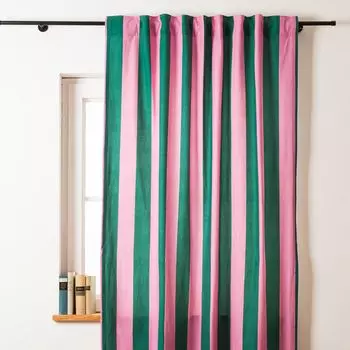 Штора с присборенными петлями в полоску фиолетово-бежевая 245см от SCHNER LEBEN. Schner-Leben, розовый