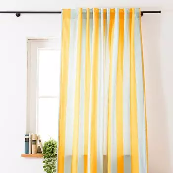Штора с присборенными петлями в полоску оранжево-розовая 245см Schner-Leben, желтый