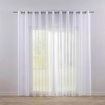 Штора сатиновая, размер: 140х120см, цвет: желтый. Dekoria, белый