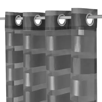 Штора серая на люверсах 145х245 см, полупрозрачная декоративная штора с эффектом дикого шелка Haus und Deko, серый