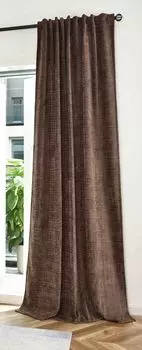 Штора шенилл жаккардовая »РИГА« ВхШ 245х140 см Серая с многополосным подвесом r стиль для вашего дома, 2023500 Astek, коричневый