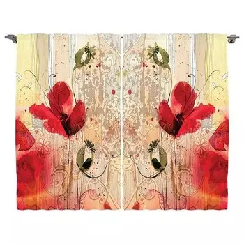 Штора twentyfour Blume III (2 шт), 175 см, разноцветный