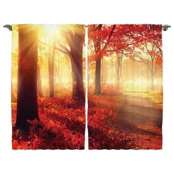 Штора twentyfour Fallen (2 шт), 260 см цвет gelb/rot