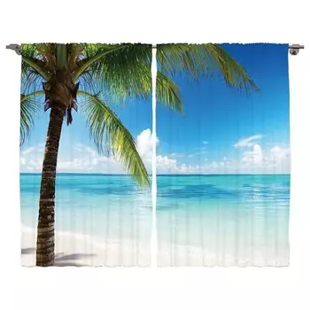 Штора twentyfour Ozean III (2 шт), 245 см, синий/белый