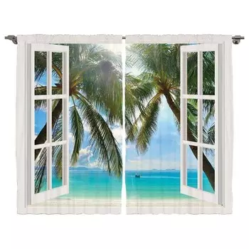 Штора twentyfour Tropisch III (2 шт), 245 см, разноцветный