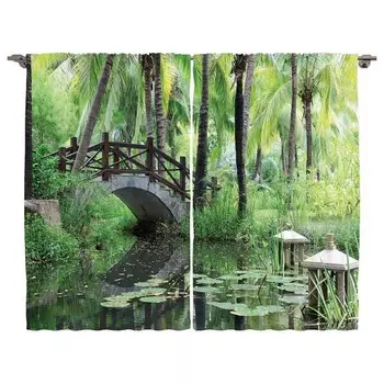 Штора twentyfour Zen Garten (2 шт), 245 см цвет braun/grn