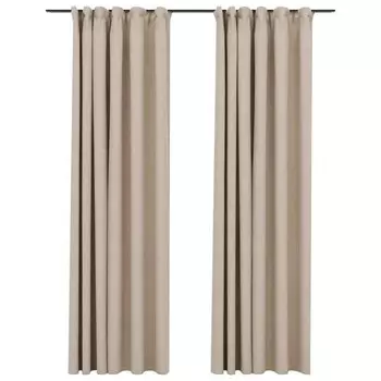 Штора vidaXL (2 шт) 3003243, 140x225x1 см, бежевый
