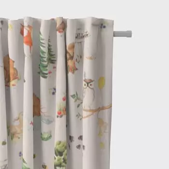 Штора Wilde Gang натуральный красочный 245см WL от SCHNER LEBEN. Подвесные петельки Schner-Leben