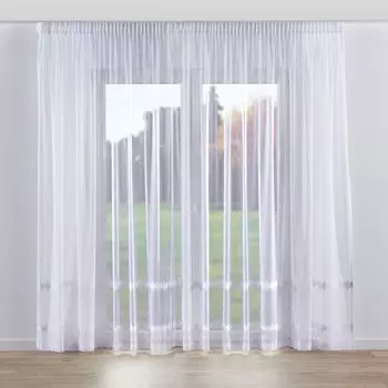 Штора-вуаль красная на петлях Isa 140х145 см полупрозрачная штора Dekoria, белый