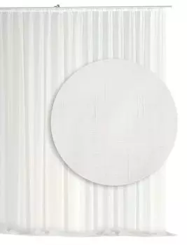 Штора-вуаль прозрачная штора из вуали с помпоном полупрозрачная для спальни 132 х 160см (В х Ш), кармашек для штанги белый Haus und Deko