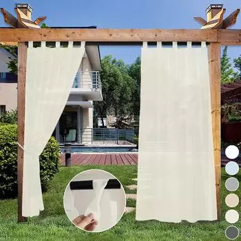 Штора-вуаль, прозрачная штора из вуали-звезды полупрозрачная для гостиной, спальни, детской комнаты, комплект из 2 шт., 132 х 160 см (В х Ш), белый easy home, бежевый