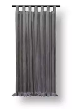 Штора-вуаль серая, прозрачная, с рюшами, прозрачная, примерно 140х245 см. Haus und Deko, черный