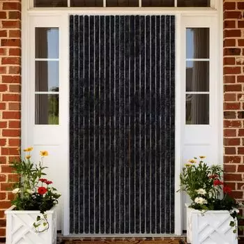 Штора защитная от насекомых бежевая 100х220 см синель DKD HOME DECOR, серый