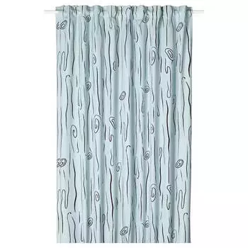 Штора затемняющая Ikea Murlavsmal Blackout, 270х250 см, светло-голубой/черный