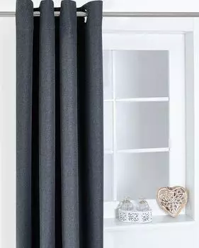 Штора затемняющая люверсы Thermo Dimout антрацит - высота 140 х 225 см Kutti, серый