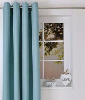 Штора затемняющая люверсы Thermo Dimout бирюзовый - высота 140 х 245 см Kutti