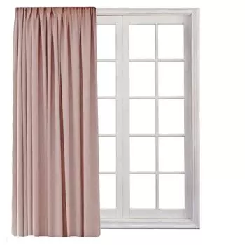 Шторная лента с рюшами, универсальная лента, шторная лента, блэкаут, непрозрачная, 140 (Ш) х 245 (Д), темно-коричневая, 1 шт. Cleanlevel EST 2016, розовый