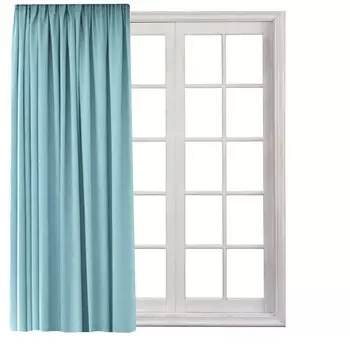 Шторная лента с рюшами, универсальная лента, шторная лента, блэкаут, непрозрачная, 140 (Ш) х 245 (Д), оранжевая, 1 шт. Cleanlevel EST 2016, светло-синий