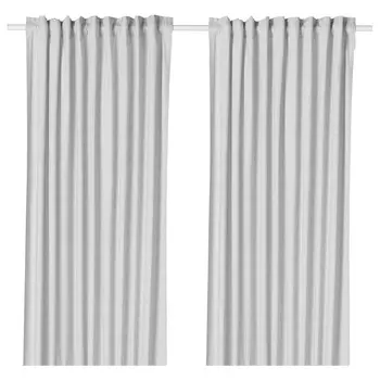 Шторные панели, серые, 145х300 см, HANNALILL IKEA