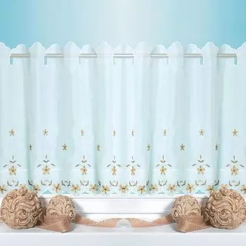 Шторный шарф со скрытыми петлями Линен непрозрачный, имитация льна, натуральное грубое волокно, 245х140 (ВхШ), фуксия, стиль Ланхаус, тяжелое качество, 20445 Arsvita, белый