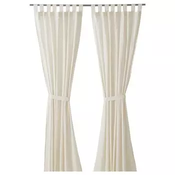 Шторы, 145x300 см, Ikea Gokvalla, белый/желтый