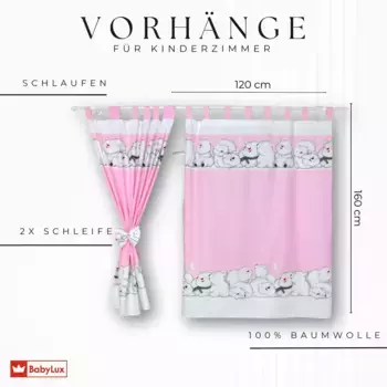 Шторы BABYLUX, розовый