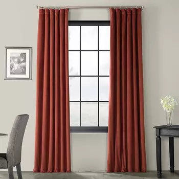 Шторы бархатные Signature Crimson Rust, красный