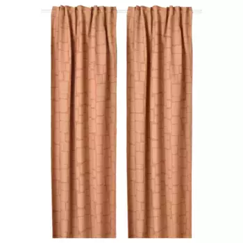 Шторы блэкаут, 1 пара, светло-красно-коричневые, 145х300 см, LNNSTVMAL IKEA