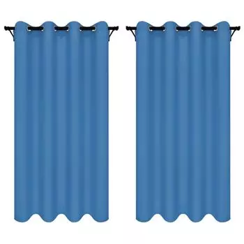 Шторы блэкаут 2 шт. Термошторы блэкаут 140х240см белые. Voppi, синий