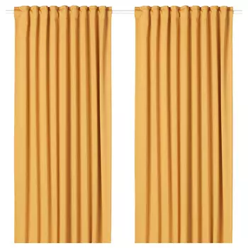 Затемняющие шторы Ikea Majgull, 2 предмета, 145x300 см, желтый