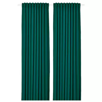 Шторы блокирующие свет Ikea Majgull 2 шт, 145x300 см, темно-бирюзовый