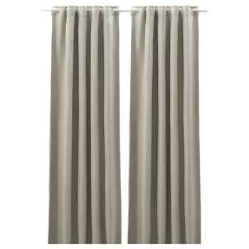 Шторы частично затемняющие Annakajsa, 2 штуки, 145x250 см, светло-серый