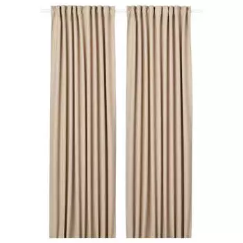Шторы частично затемняющие Annakajsa, 2 штуки, 145x250 см, бежевый