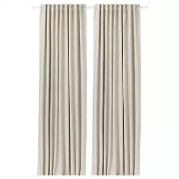 Шторы частично затемняющие Ikea Vilborg, 2 штуки, 145x300 см, бежевый