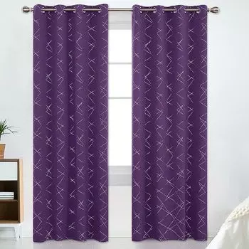 Шторы Deconovo Blackout, 132x274 см, фиолетовый