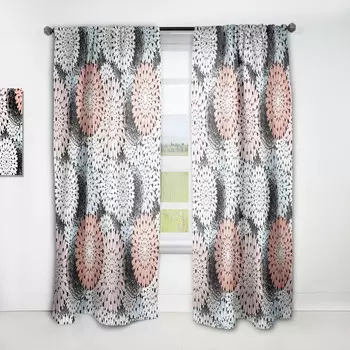 Шторы Designart, белый / красный