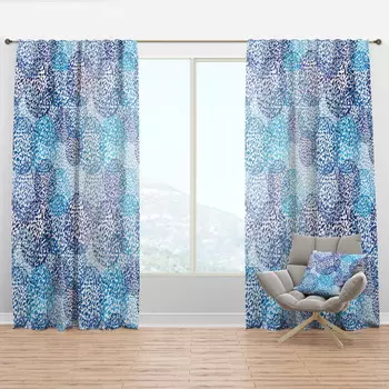 Шторы Designart Blue Sea Motif Pattern, синий