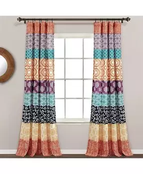 Шторы для оконных штор в богемную полоску Lush Decor, розовый