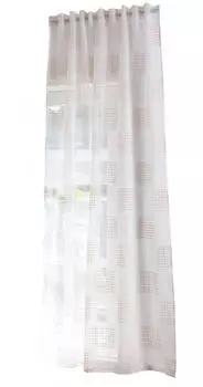 Шторы gardine valencia вxш natural taupe geo Gardinenbox, белый