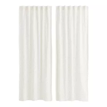 Шторы H&M Home 2-pack Patterned Cotton, 2 предмета, белый/горошек
