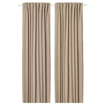 Шторы Ikea Rosenmandel, 2 предмета, бежевый