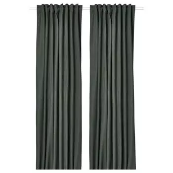 Шторы Ikea Rosenmandel, 2 предмета, темно-зеленый
