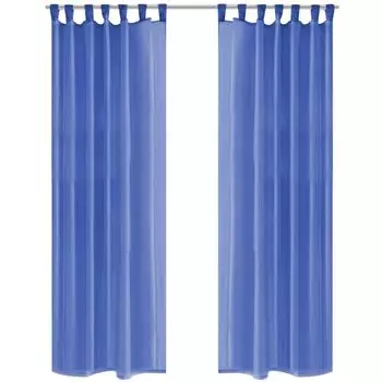 Шторы из атласа 2-части 140 х 175 см темно-красные. Vidaxl, синий