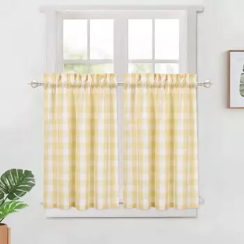 Шторы клетчатые Homerry, желтый