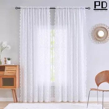Шторы кружевные, белый